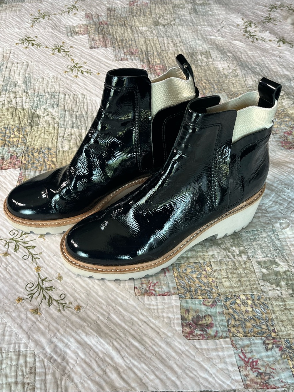 Dolce Vita Thundr H2O Black Patent Boots-Size 9